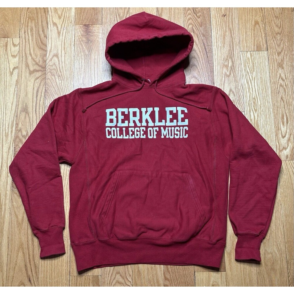 Champion Reverse Weave Berklee College of Music Hoodie Sweatshirt Red Sz Medium